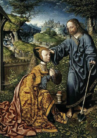 Oostsanen, Jacob Cornelisz van Christ Appearing to Mary Magdalen as a Gardener Sweden oil painting art